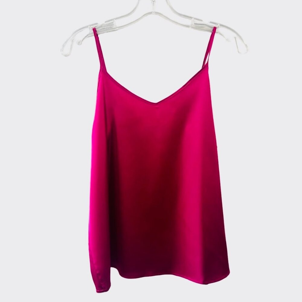 Ekouaer Hot Pink Satin Tank Top